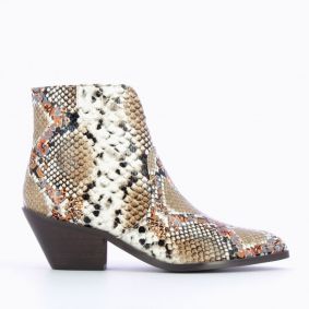 Bottines santiags multicolores effet serpent