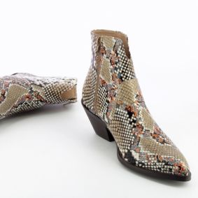 Bottines santiags multicolores effet serpent