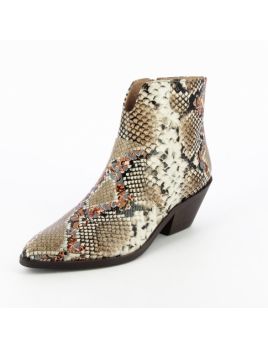 Bottines santiags multicolores effet serpent