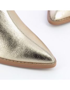 Bottines à talon or effet texturé