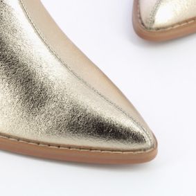 Bottines à talon or effet texturé