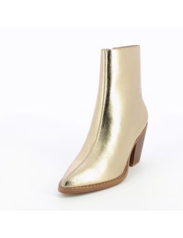 Bottines à talon or effet texturé