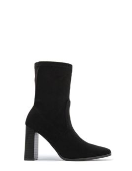 Bottines effet suedine à talons