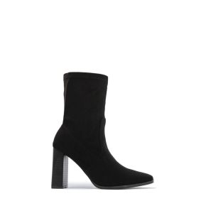 Bottines effet suedine à talons