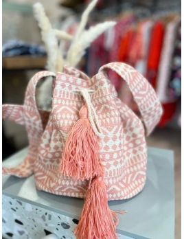 Sac seau avec pompoms