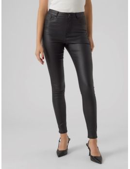 PANTALON FEMME SIMILI ENDUIT SKINNY NOIR