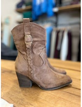 Bottines santiag effet suedine