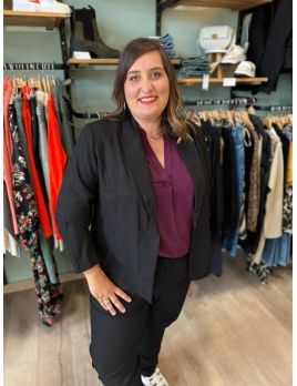 Blazer noir effet satiné