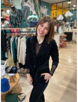 Blazer en velours avec liseret