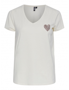 Tee-shirt col v avec coeur