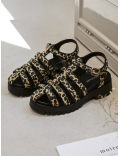 Sandales derbies imprimé leopard
