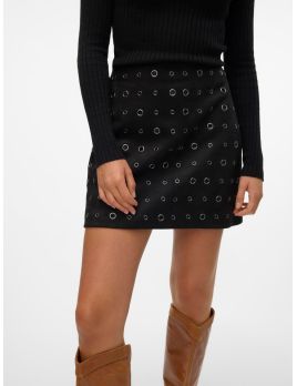 Jupe effet suédine avec oeillets