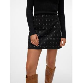 Jupe effet suédine avec oeillets