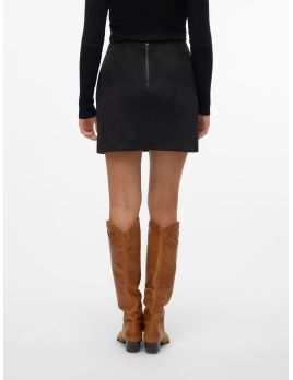 Jupe effet suédine avec oeillets