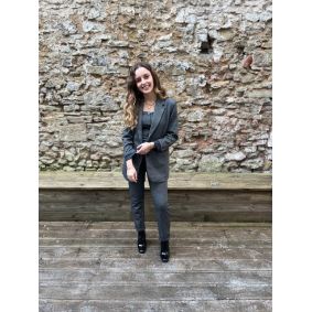 Blazer coupe oversize à carreaux