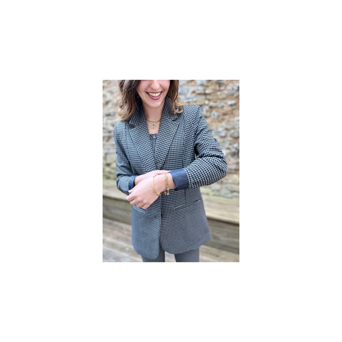 Blazer coupe oversize à carreaux