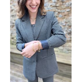 Blazer coupe oversize à carreaux