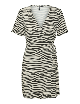 Robe zébrée cache coeur en lin