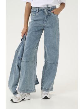 Jean wide taille haute avec...