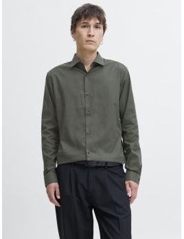 Chemise slim fit kaki