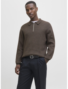 Pull homme col polo avec zip
