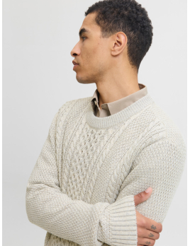 Pull en maille torsadé col...