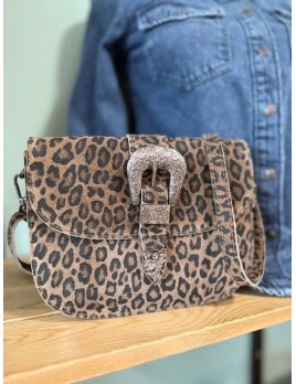 Sac en cuir imprimé léopard