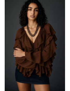 Blouse fluide à volants –...