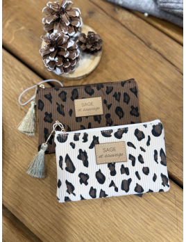 Pochette en tissus léopard