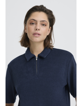 Top côtelé à demi-zip –...